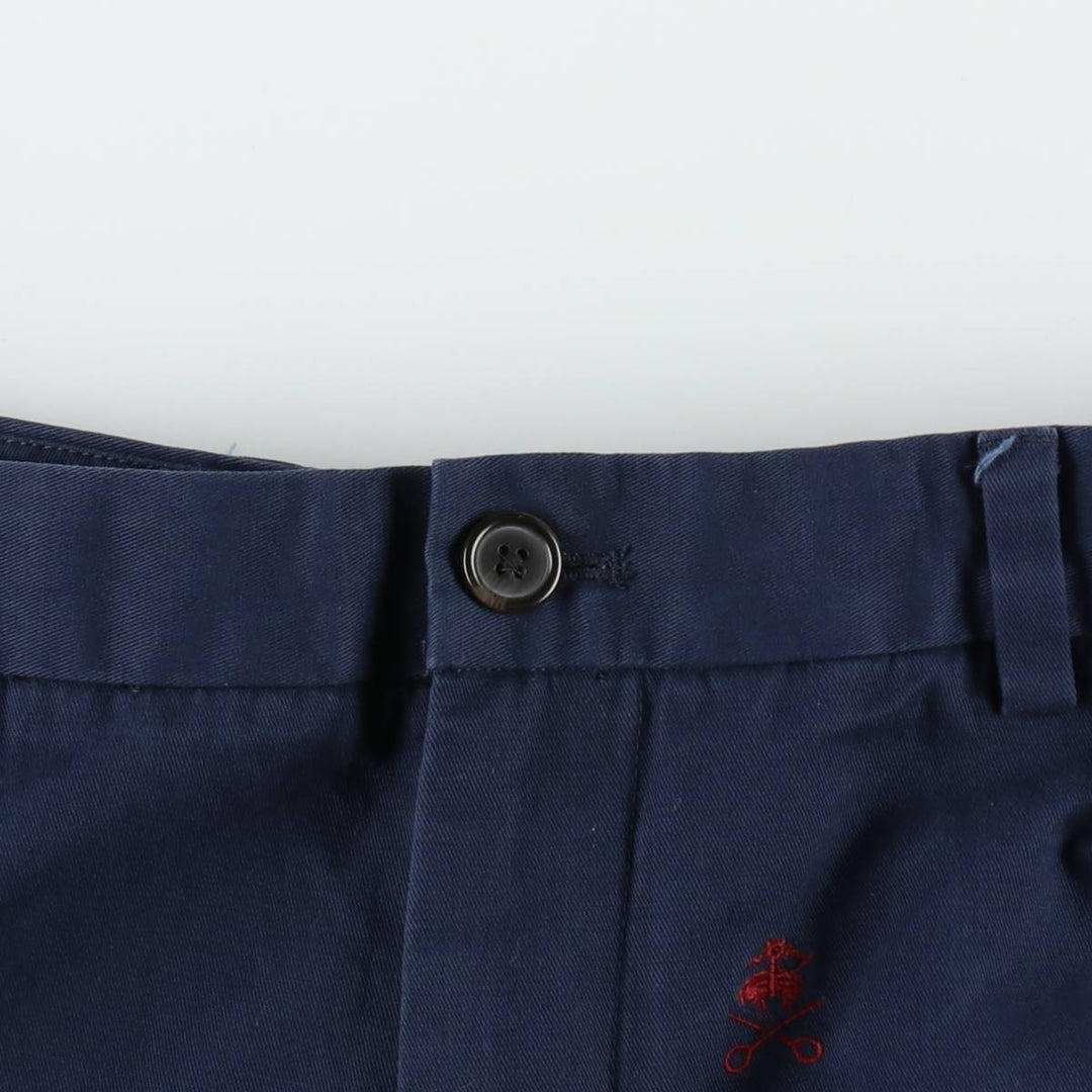 Brooks Brothers 346 all-over print chino pants, men's size W36 (approx.) cotton navy blue type Vintage Second Hand