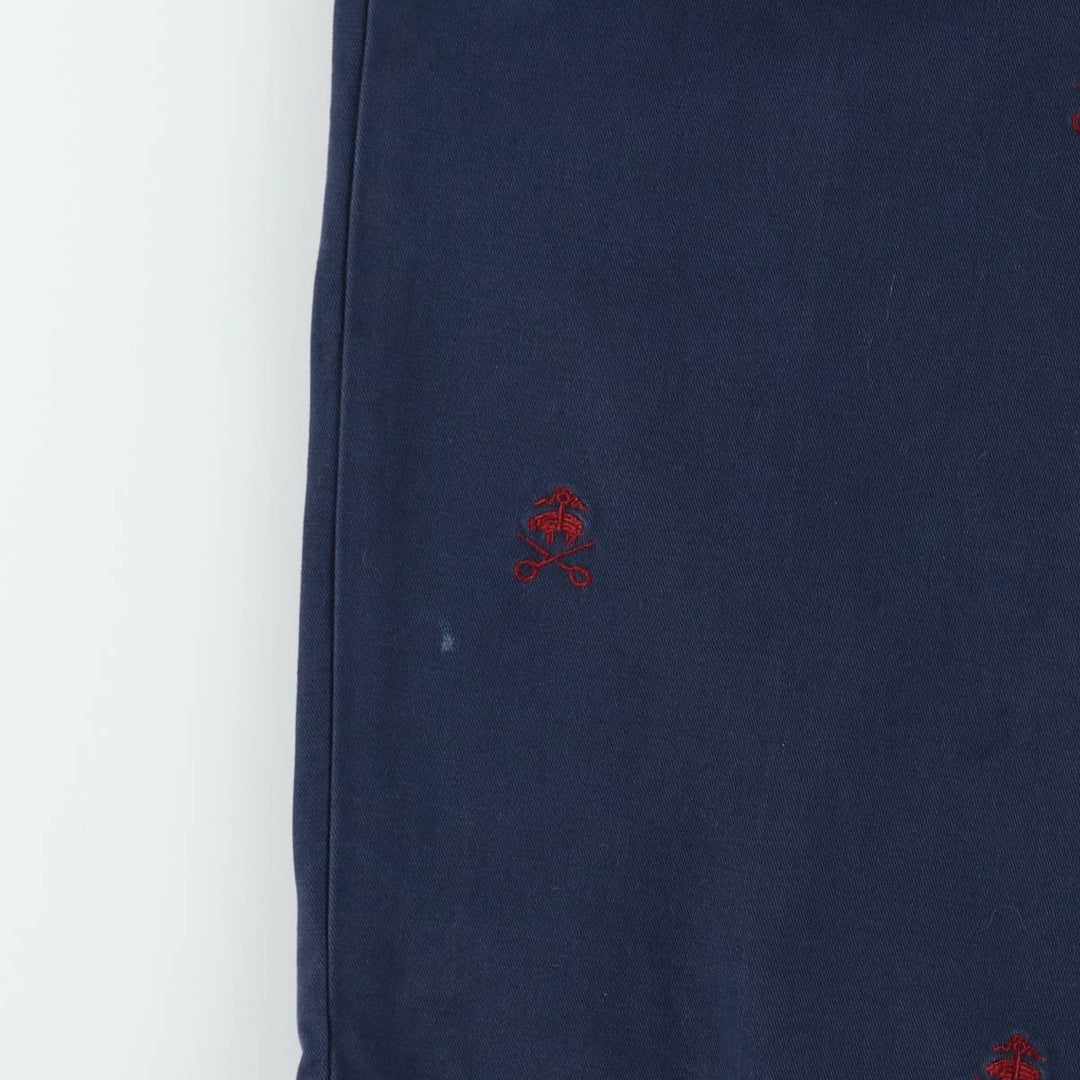 Brooks Brothers 346 all-over print chino pants, men's size W36 (approx.) cotton navy blue type Vintage Second Hand