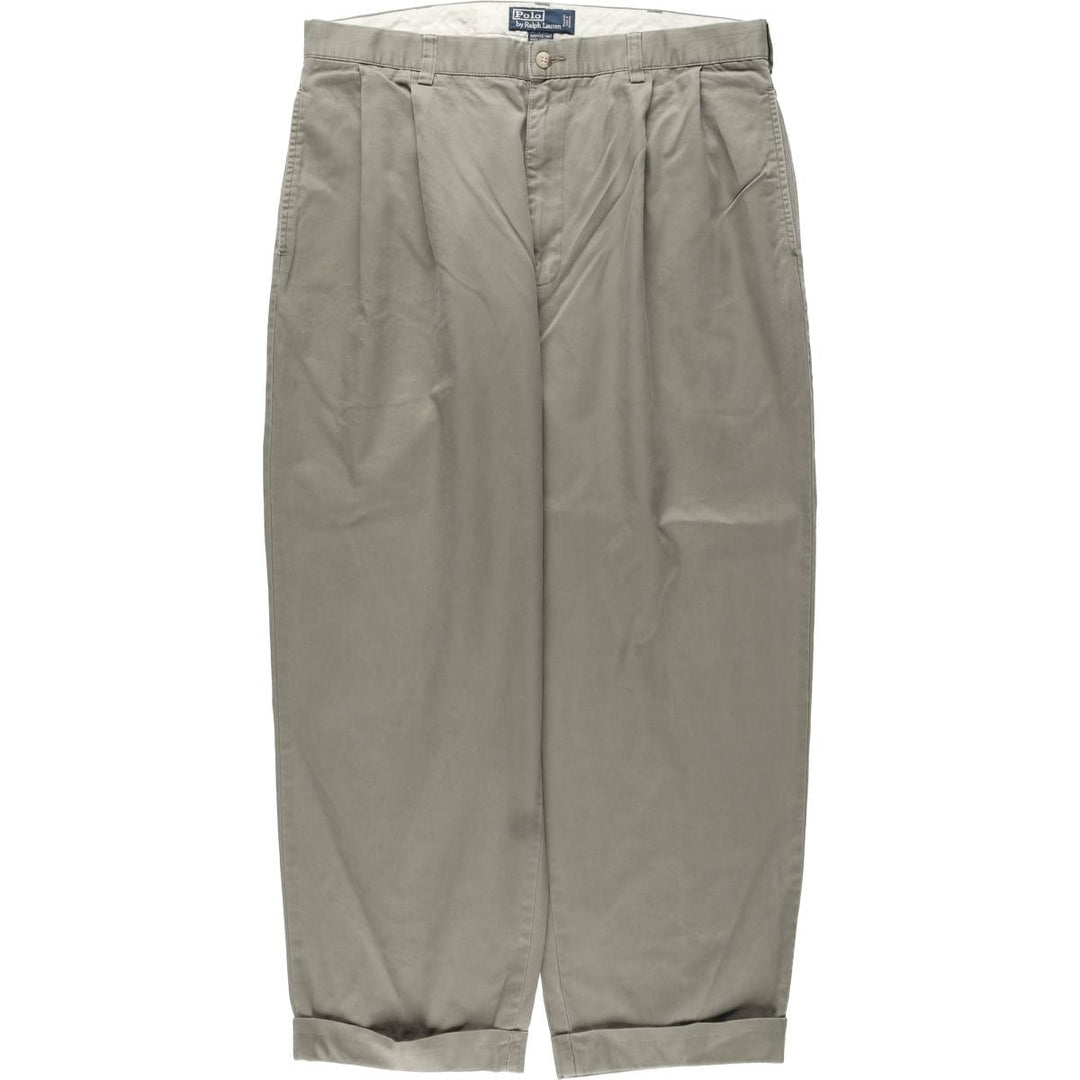 Ralph Lauren POLO by Ralph Lauren HAMMOND PANT, two-pleat chino pants, men's w36 equivalent cotton Khaki type Vintage Second Hand