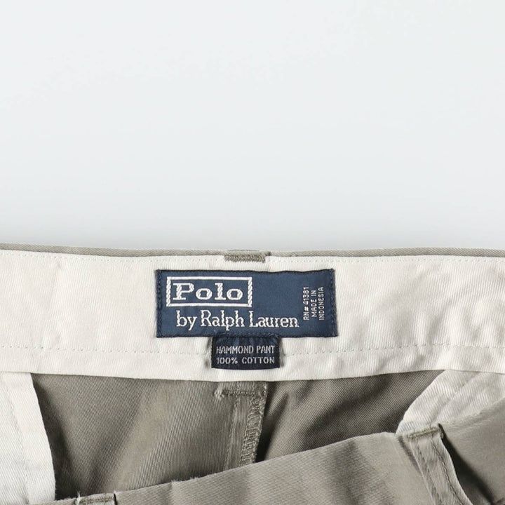 Ralph Lauren POLO by Ralph Lauren HAMMOND PANT, two-pleat chino pants, men's w36 equivalent cotton Khaki type Vintage Second Hand