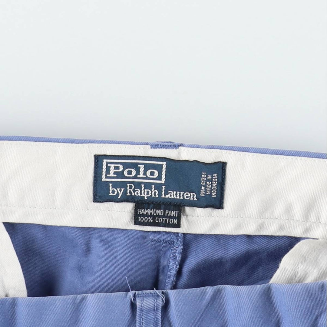 Ralph Lauren POLO by Ralph Lauren HAMMOND PANT, two-pleat chino pants, men's w35 equivalent cotton blue type Vintage Second Hand