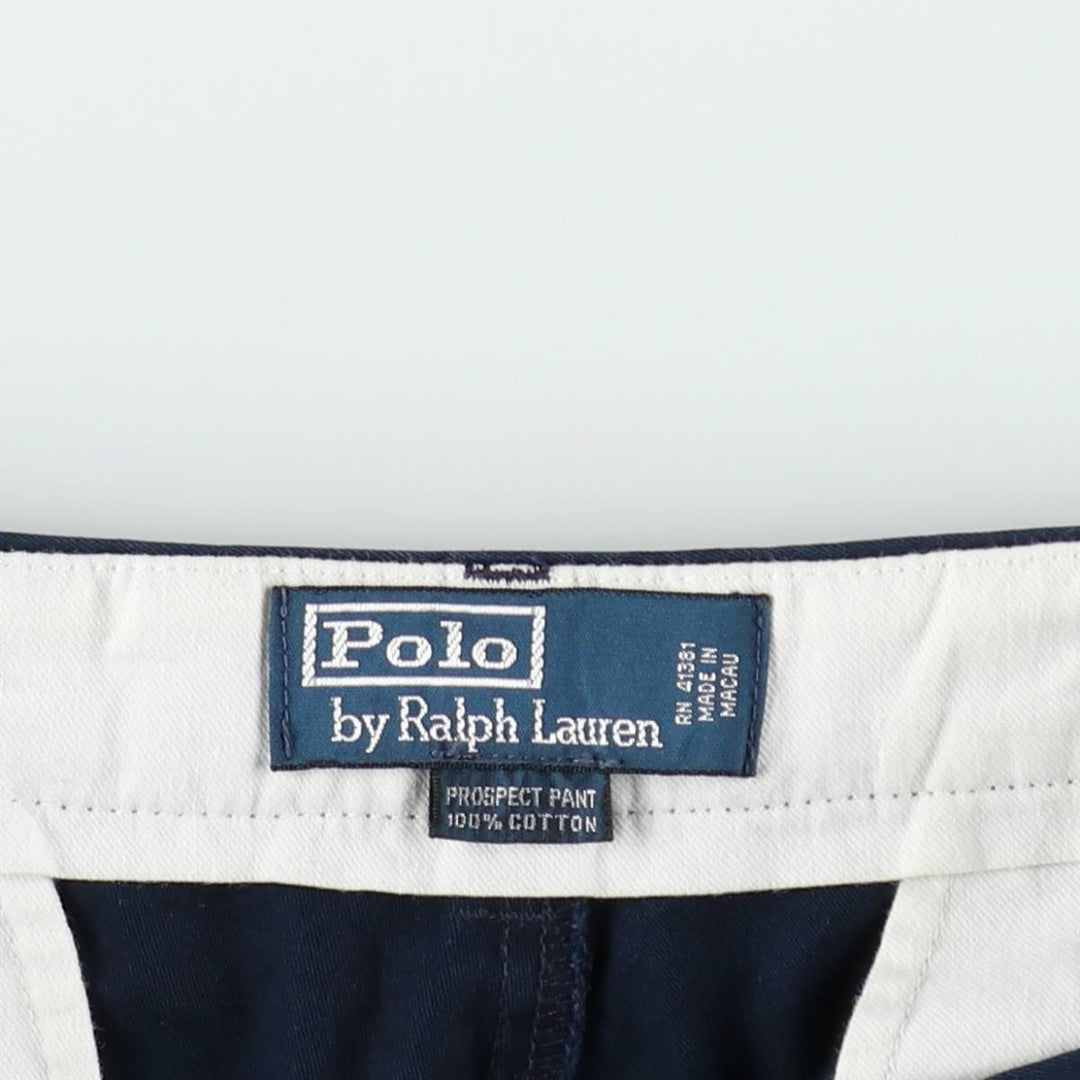 Ralph Lauren POLO by Ralph Lauren PROSPECT PANT Chino pants for men, equivalent to w35 cotton navy blue type Vintage Second Hand