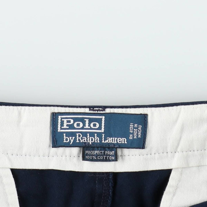 Ralph Lauren POLO by Ralph Lauren PROSPECT PANT Chino pants for men, equivalent to w35 cotton navy blue type Vintage Second Hand