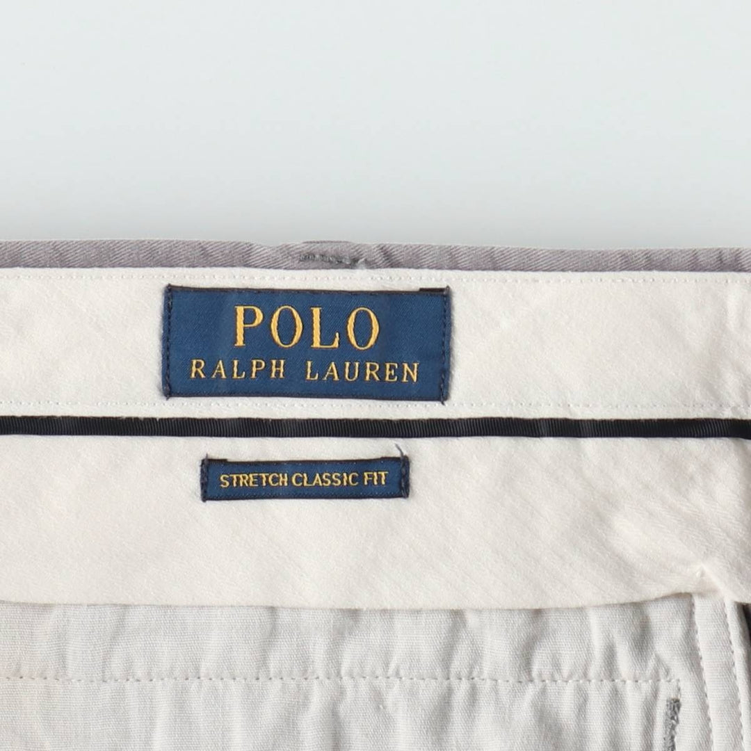Ralph Lauren POLO RALPH LAUREN Stretch Classic Fit Chino Pants, Men's W35 (approx.) cotton gray type Vintage Second Hand