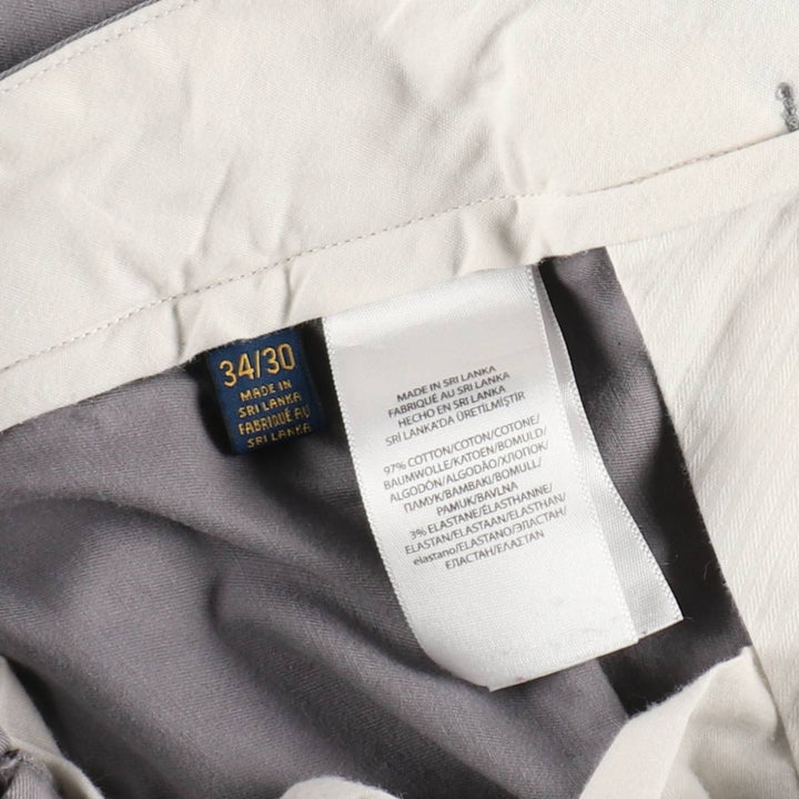 Ralph Lauren POLO RALPH LAUREN Stretch Classic Fit Chino Pants, Men's W35 (approx.) cotton gray type Vintage Second Hand