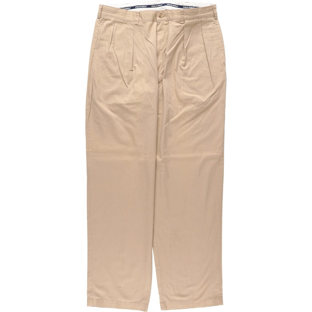 Ralph Lauren POLO GOLF two-pleat chino pants, men's size W35 cotton Beige type Vintage Second Hand