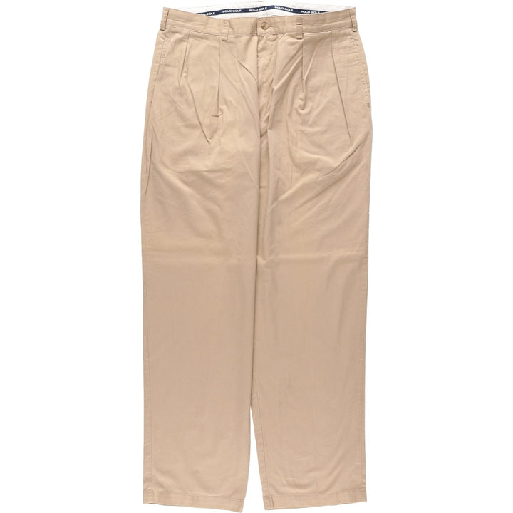Ralph Lauren POLO GOLF two-pleat chino pants, men's size W35 cotton Beige type Vintage Second Hand