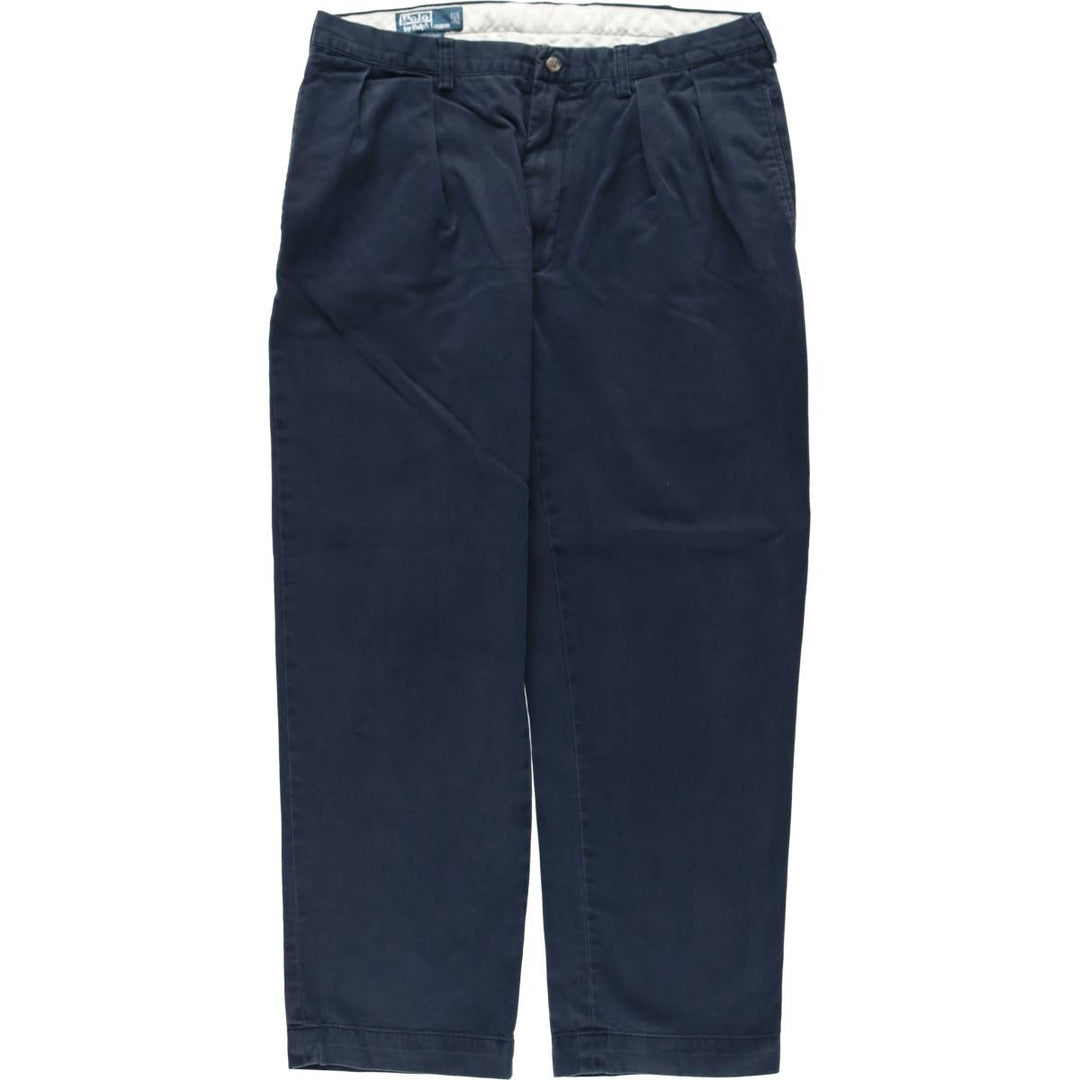 Ralph Lauren POLO by Ralph Lauren ETHAN PANT Two-pleat chino pants for men, size W36 cotton navy blue type Vintage Second Hand