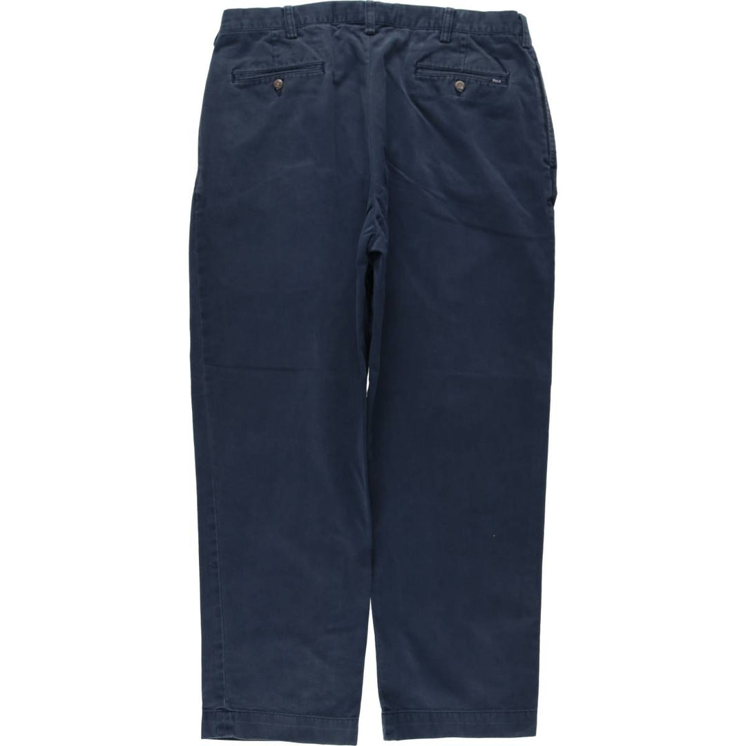 Ralph Lauren POLO by Ralph Lauren ETHAN PANT Two-pleat chino pants for men, size W36 cotton navy blue type Vintage Second Hand