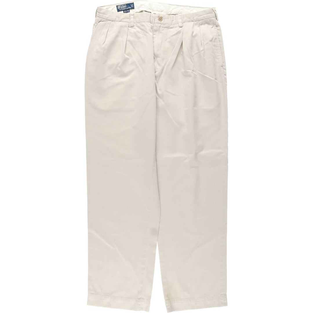 Ralph Lauren POLO by Ralph Lauren ANDREW PANT Two-pleat chino pants for men, equivalent to w36 cotton Beige type Vintage Second Hand