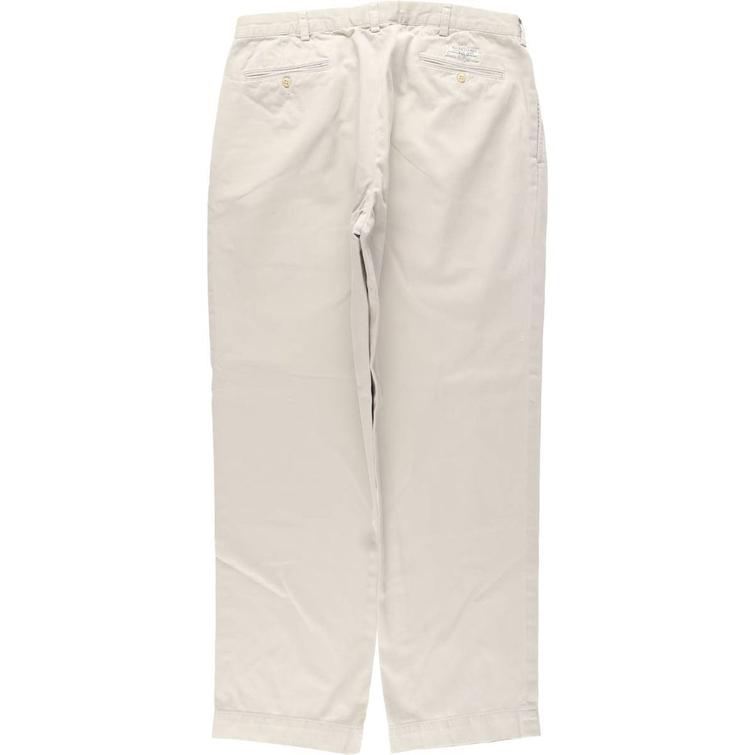 Ralph Lauren POLO by Ralph Lauren ANDREW PANT Two-pleat chino pants for men, equivalent to w36 cotton Beige type Vintage Second Hand