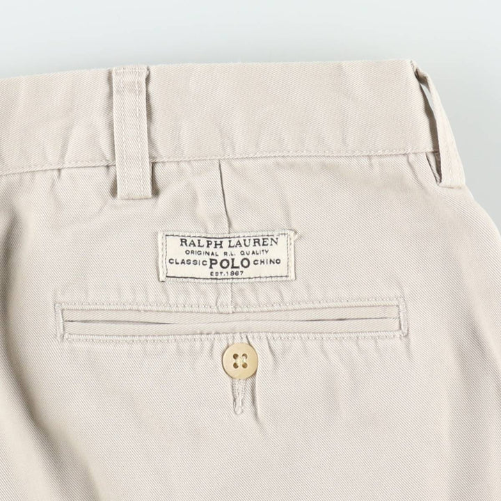 Ralph Lauren POLO by Ralph Lauren ANDREW PANT Two-pleat chino pants for men, equivalent to w36 cotton Beige type Vintage Second Hand