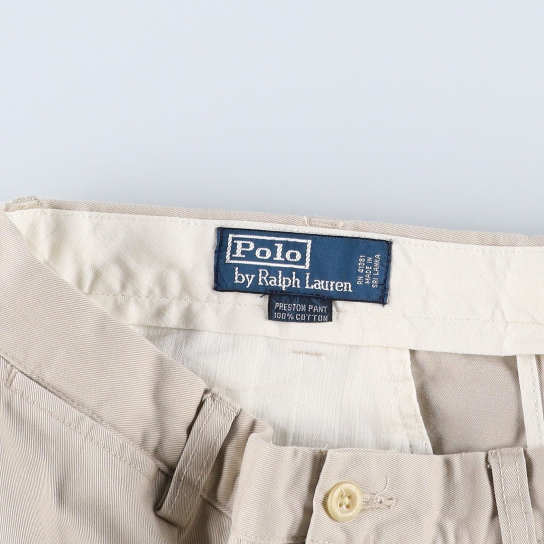 Ralph Lauren POLO by Ralph Lauren PRESTON PANT Chino pants for men, equivalent to w35 cotton Beige type Vintage Second Hand