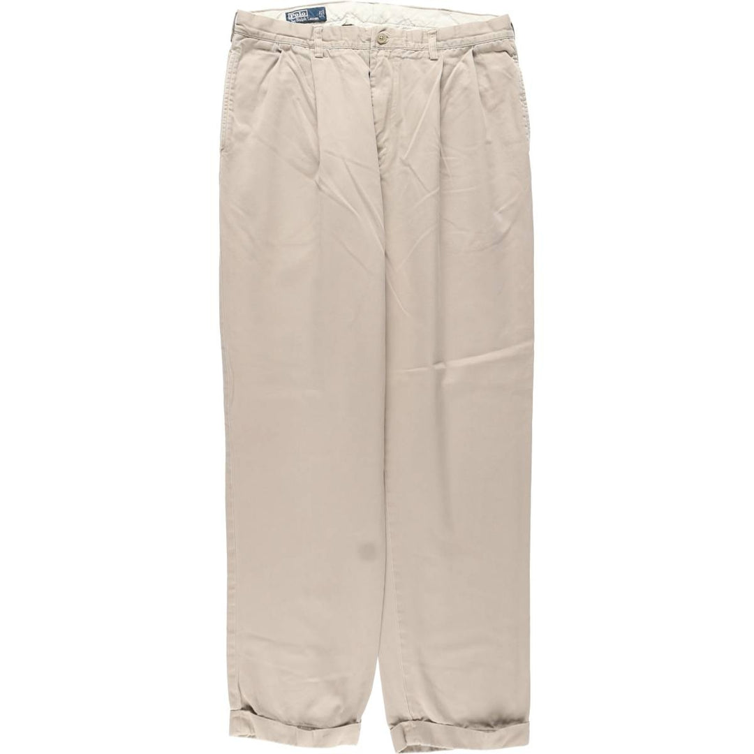 Ralph Lauren POLO by Ralph Lauren Two-pleat Chino Pants for Men, W36 cotton Beige type Vintage Second Hand