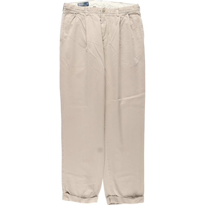 Ralph Lauren POLO by Ralph Lauren Two-pleat Chino Pants for Men, W36 cotton Beige type Vintage Second Hand