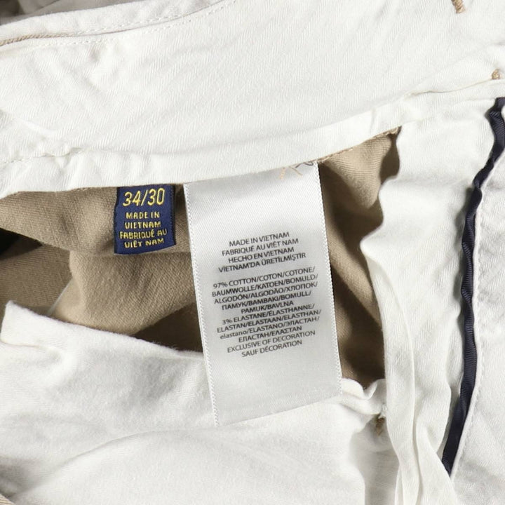 Ralph Lauren POLO RALPH LAUREN Stretch Classic Fit Chino Pants, Men's W35 (approx.) cotton Beige type Vintage Second Hand