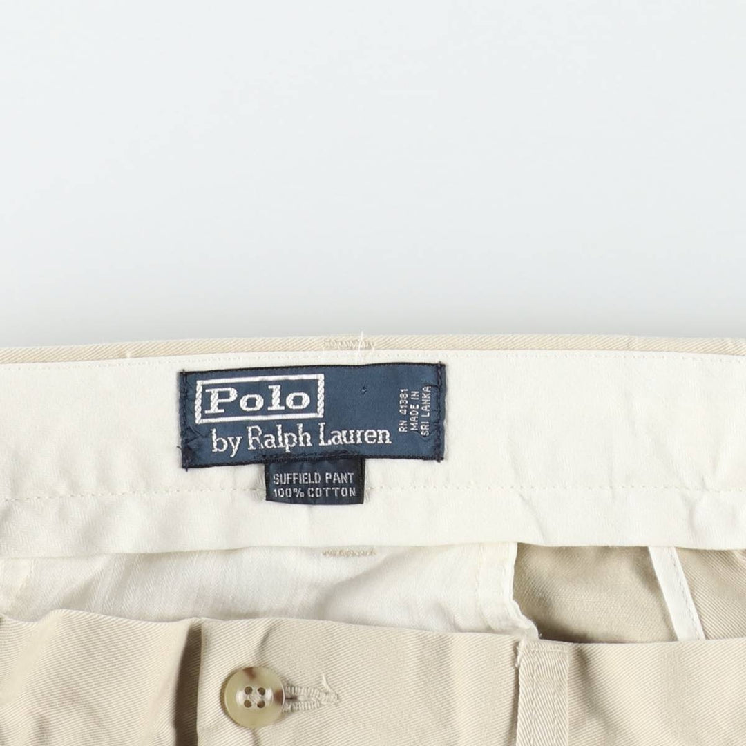 Ralph Lauren POLO by Ralph Lauren SUFFIELD PANT Men's W36 (approx.) cotton Beige type Vintage Second Hand