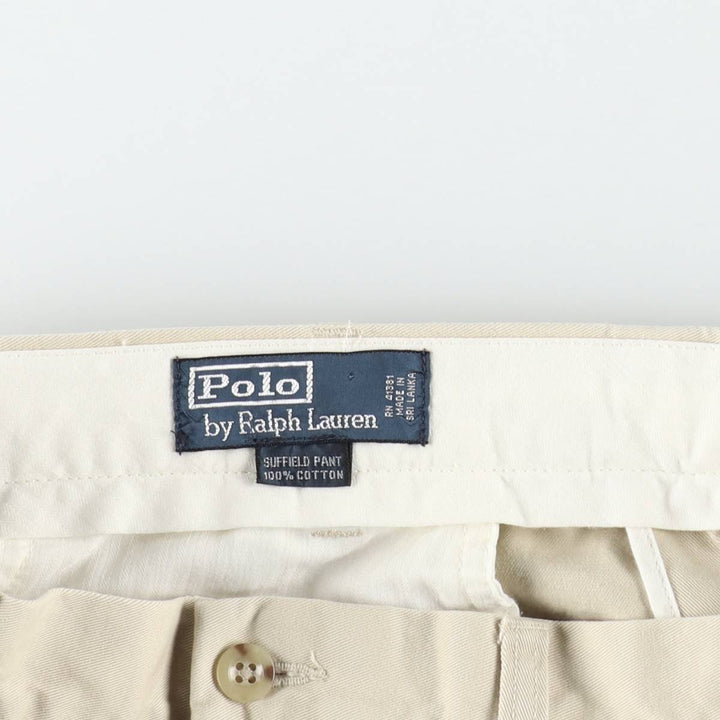 Ralph Lauren POLO by Ralph Lauren SUFFIELD PANT Men's W36 (approx.) cotton Beige type Vintage Second Hand