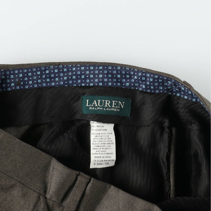 Ralph Lauren LAUREN Men's Slacks Pants, Size W32 (approx.) polyester brown type Vintage Second Hand