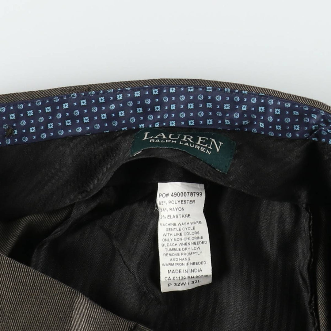 Ralph Lauren LAUREN Men's Slacks Pants, Size W32 (approx.) polyester brown type Vintage Second Hand