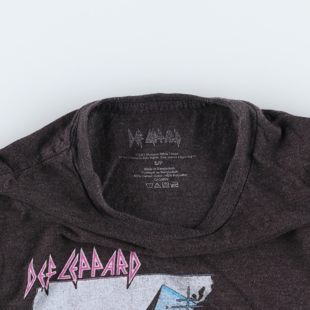 DEF LEPPARD Def Leppard Band T-shirt Band T Men's S size cotton Charcoal Vintage Second Hand