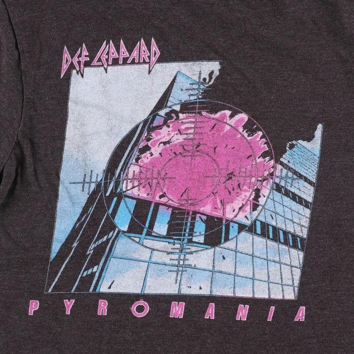 DEF LEPPARD Def Leppard Band T-shirt Band T Men's S size cotton Charcoal Vintage Second Hand