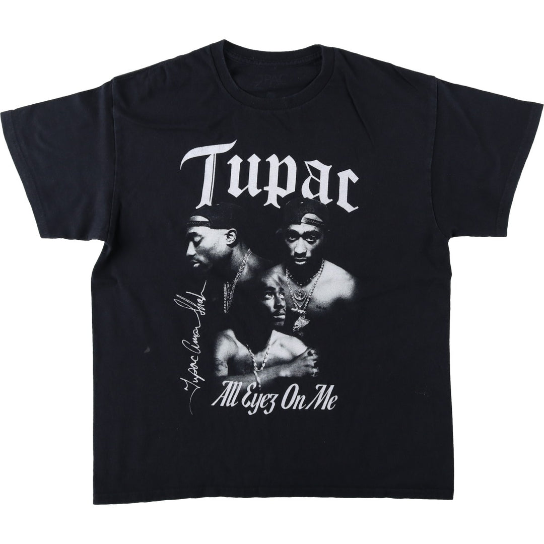 2pac rap t-shirt, men's size L cotton black type Vintage Second Hand