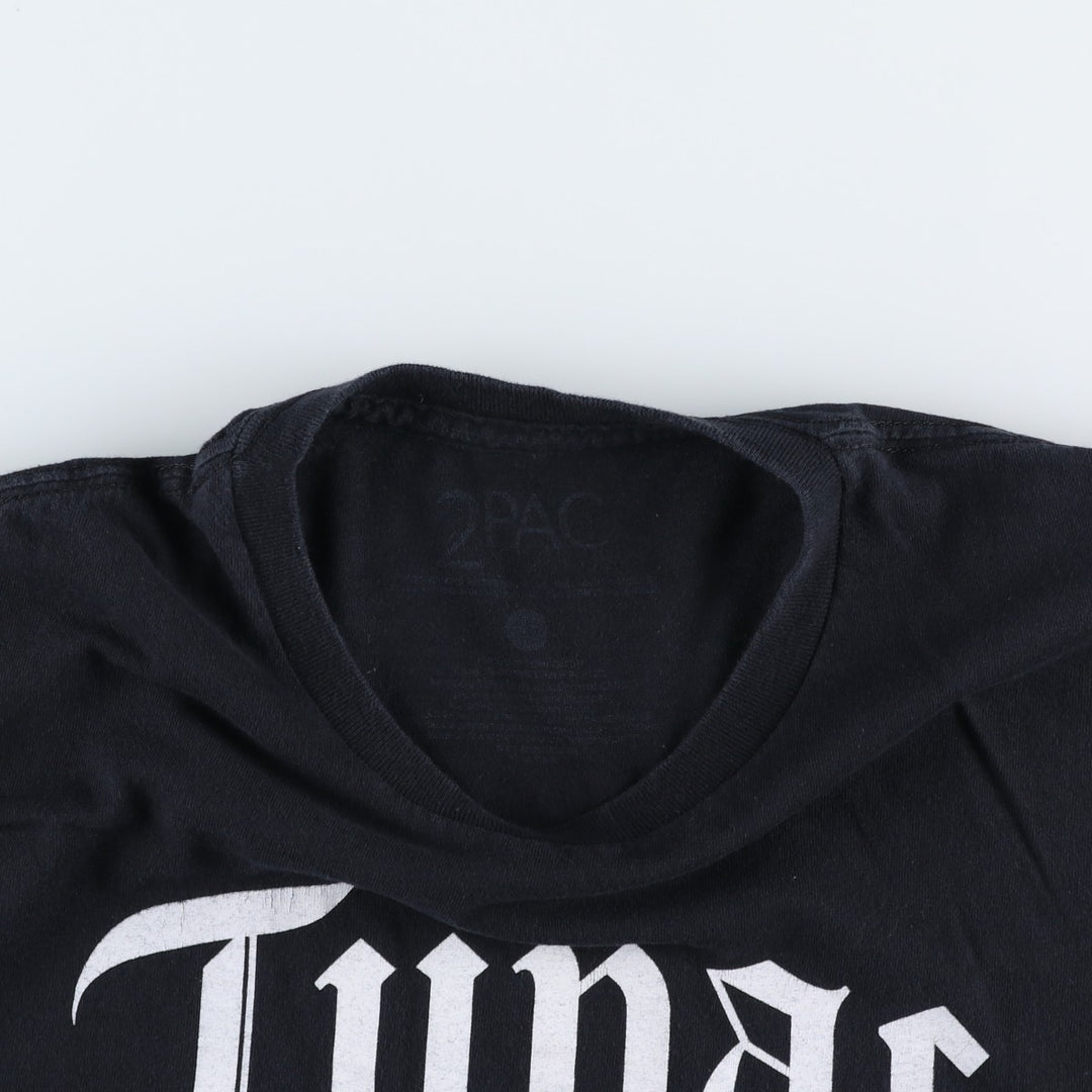2pac rap t-shirt, men's size L cotton black type Vintage Second Hand