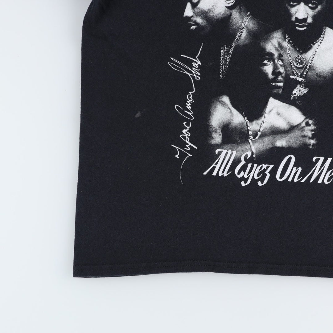 2pac rap t-shirt, men's size L cotton black type Vintage Second Hand