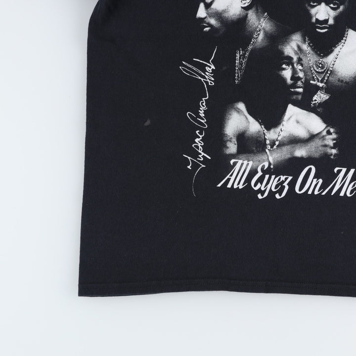 2pac rap t-shirt, men's size L cotton black type Vintage Second Hand