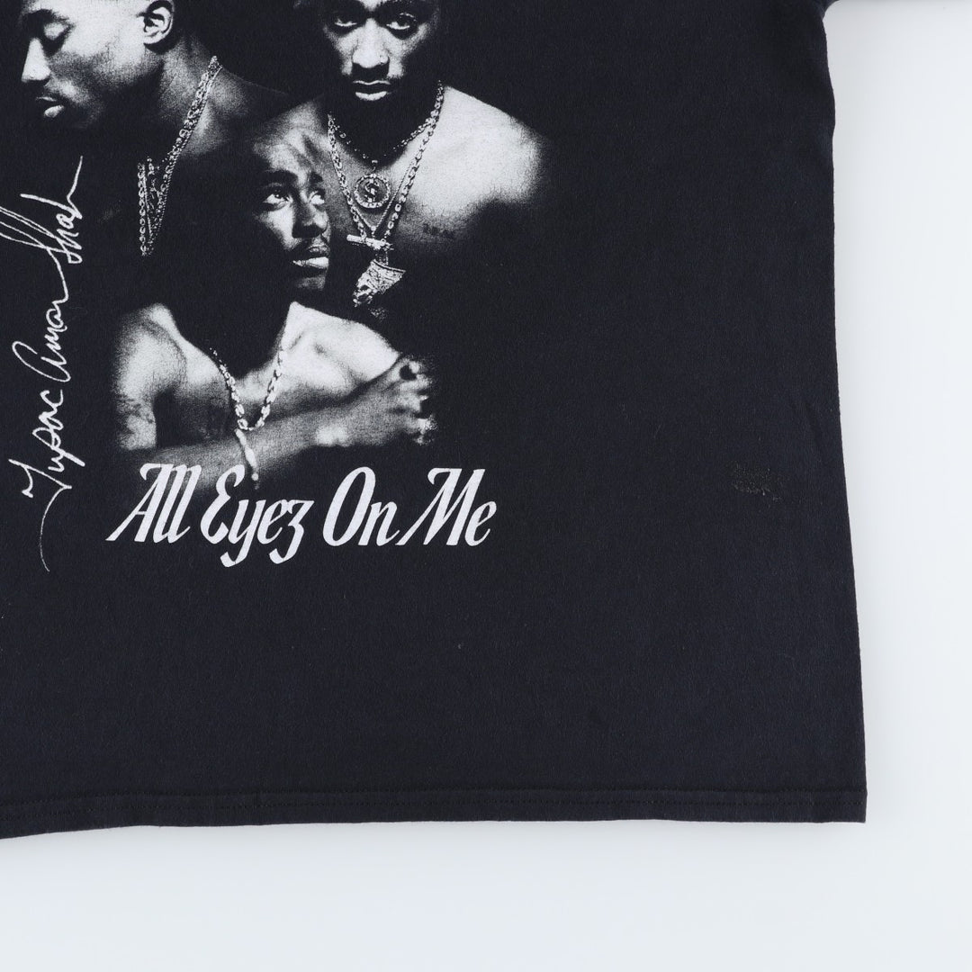 2pac rap t-shirt, men's size L cotton black type Vintage Second Hand