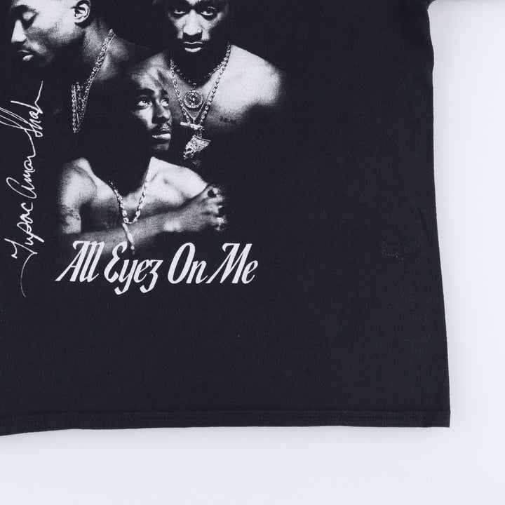 2pac rap t-shirt, men's size L cotton black type Vintage Second Hand
