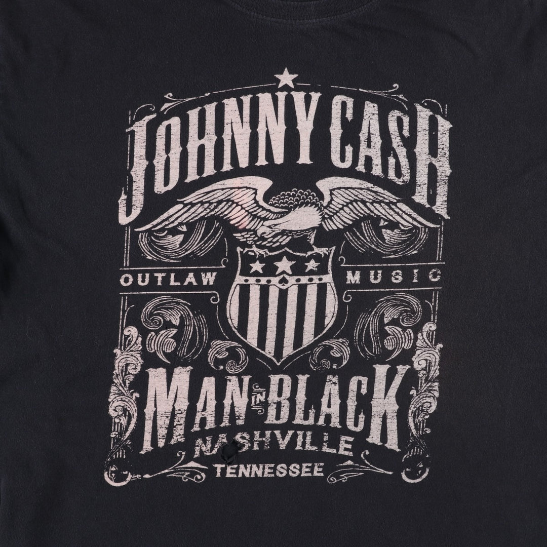 JOHNNY CASH Johnny Cash Band T-Shirt, Men's Medium cotton black type Vintage Second Hand