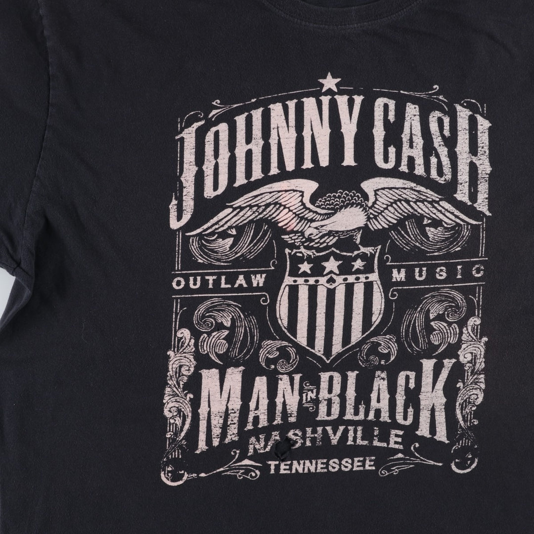 JOHNNY CASH Johnny Cash Band T-Shirt, Men's Medium cotton black type Vintage Second Hand