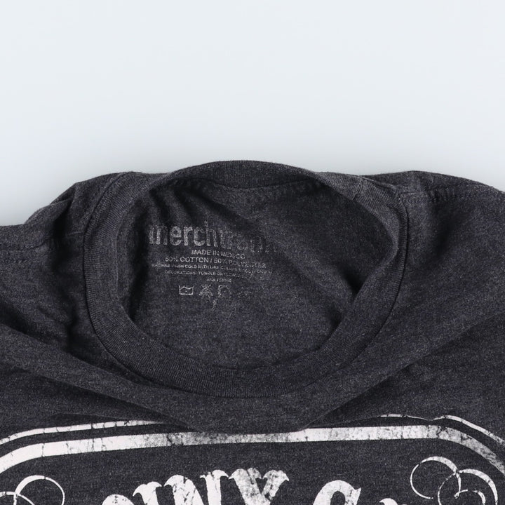 JOHNNY CASH Johnny Cash Band T-shirt Band T Men's L size cotton Charcoal Vintage Second Hand