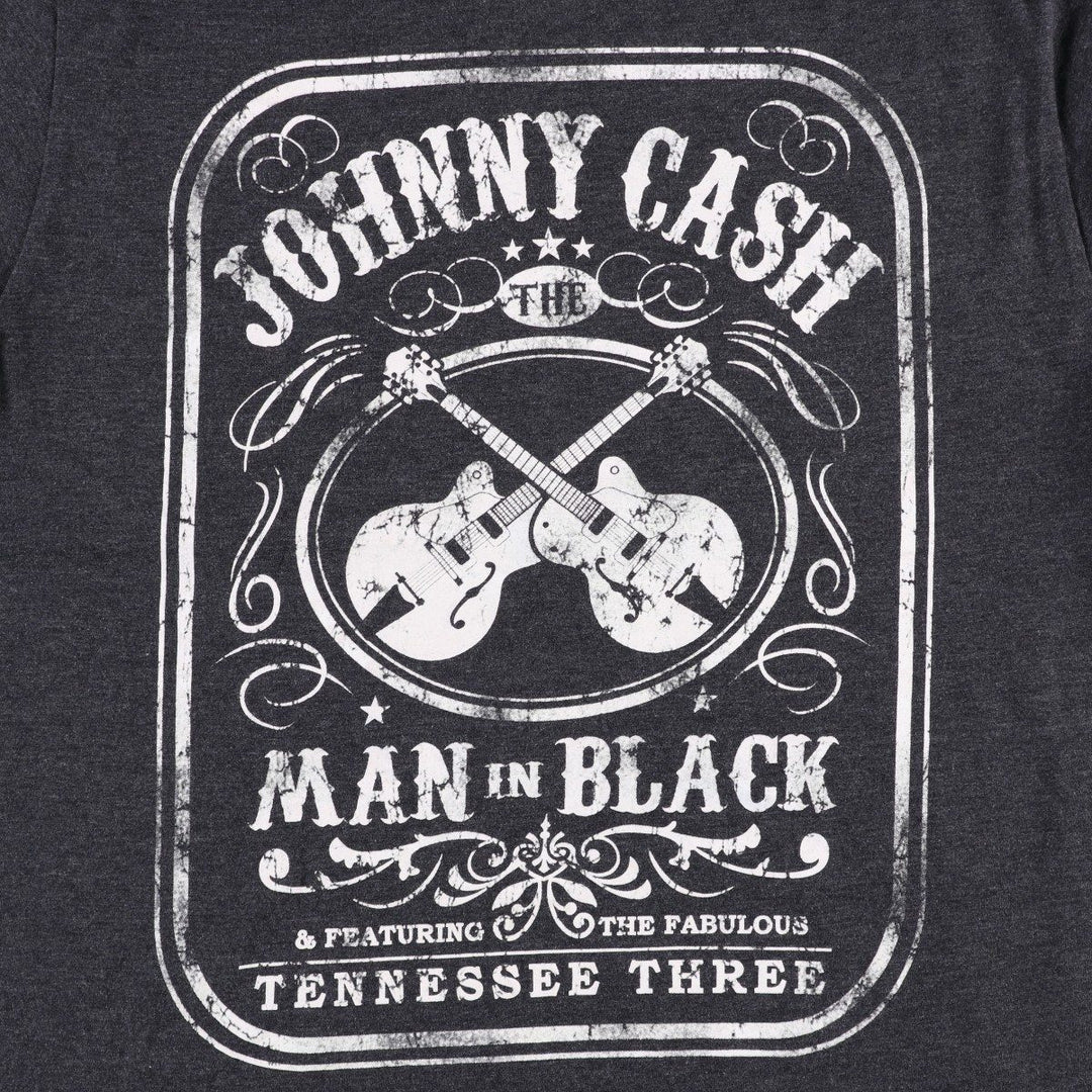 JOHNNY CASH Johnny Cash Band T-shirt Band T Men's L size cotton Charcoal Vintage Second Hand