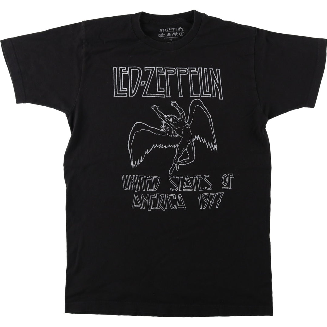 LED ZEPPELIN Led Zeppelin Band T-shirt Band T Men's M size cotton black type Vintage Second Hand