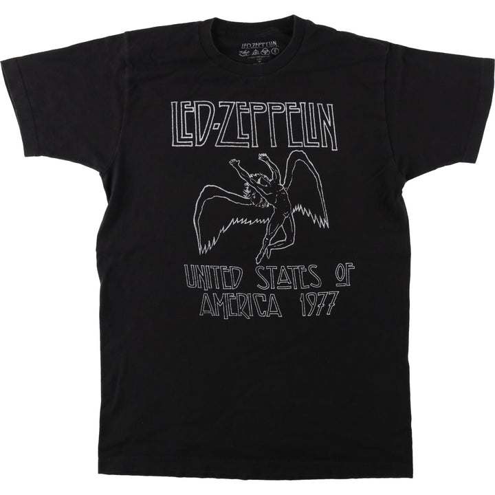 LED ZEPPELIN Led Zeppelin Band T-shirt Band T Men's M size cotton black type Vintage Second Hand
