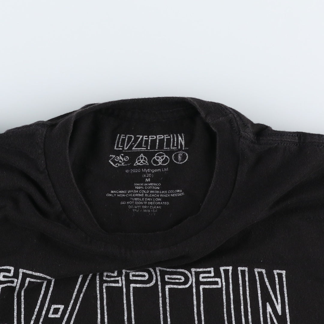 LED ZEPPELIN Led Zeppelin Band T-shirt Band T Men's M size cotton black type Vintage Second Hand