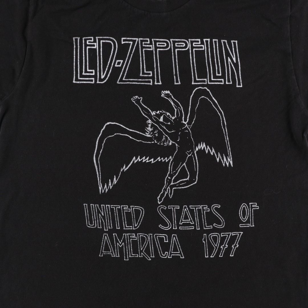 LED ZEPPELIN Led Zeppelin Band T-shirt Band T Men's M size cotton black type Vintage Second Hand