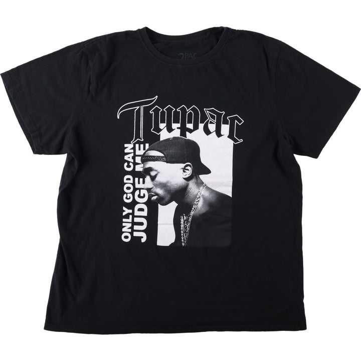 2pac rap t-shirt, men's size L cotton black type Vintage Second Hand