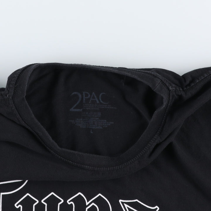 2pac rap t-shirt, men's size L cotton black type Vintage Second Hand