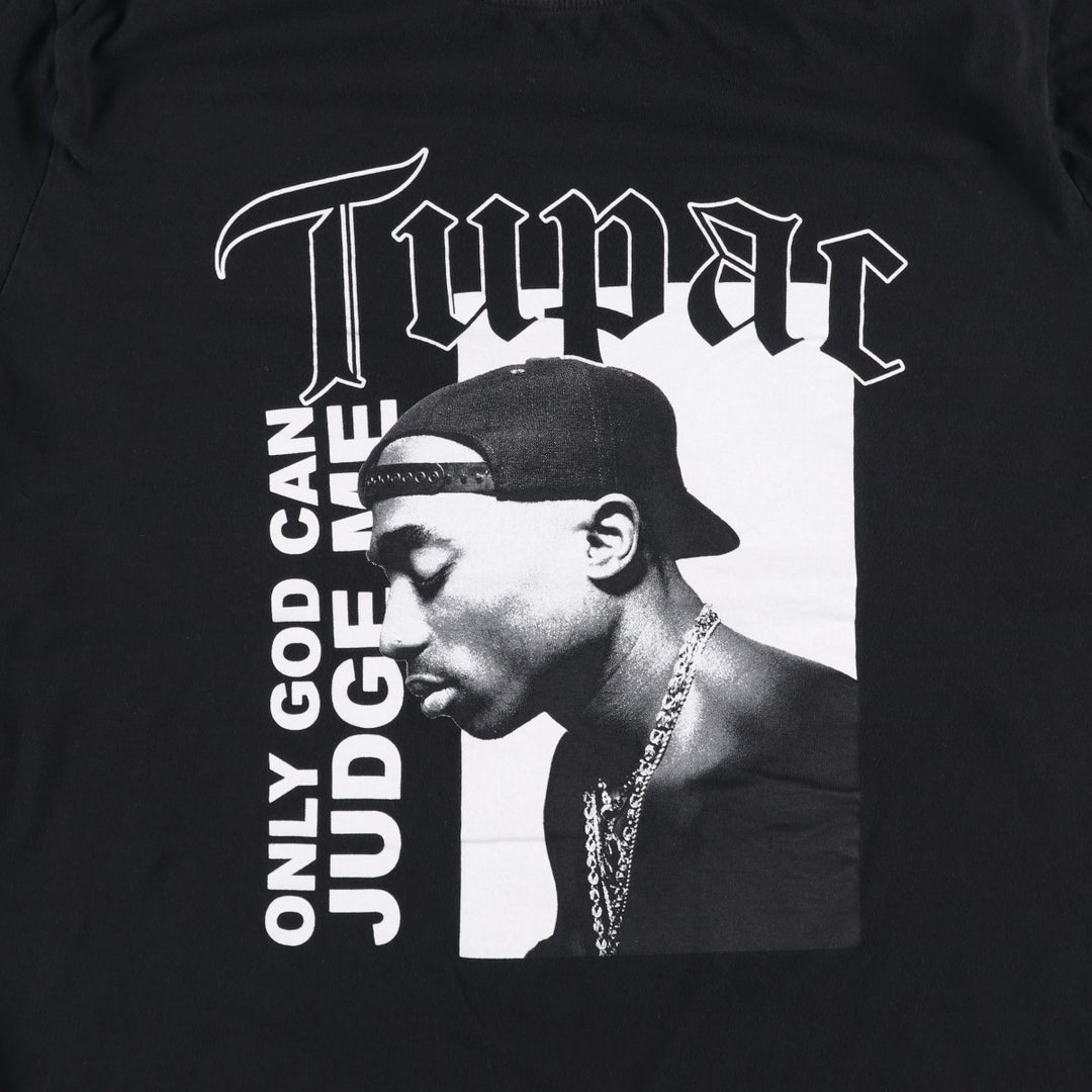 2pac rap t-shirt, men's size L cotton black type Vintage Second Hand