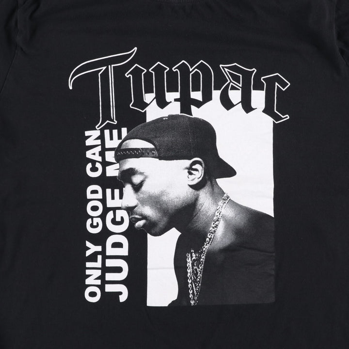 2pac rap t-shirt, men's size L cotton black type Vintage Second Hand