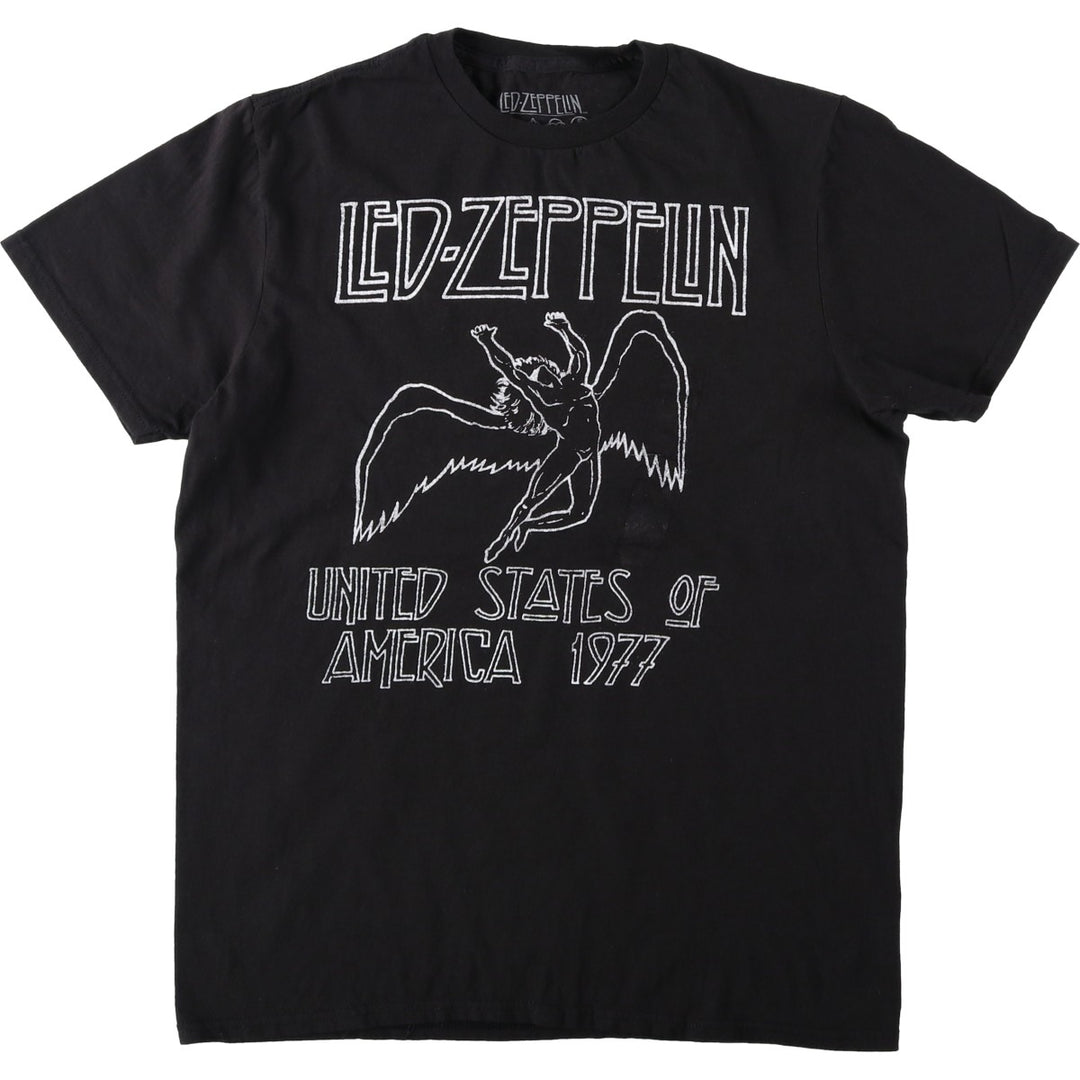 LED ZEPPELIN Led Zeppelin Band T-shirt Band T Men's M size cotton black type Vintage Second Hand