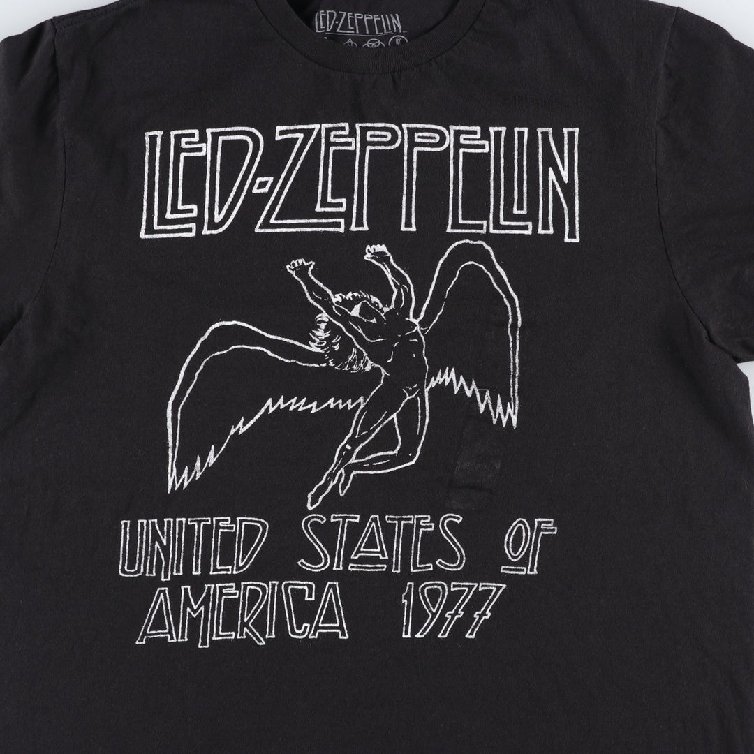 LED ZEPPELIN Led Zeppelin Band T-shirt Band T Men's M size cotton black type Vintage Second Hand