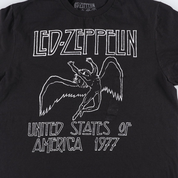 LED ZEPPELIN Led Zeppelin Band T-shirt Band T Men's M size cotton black type Vintage Second Hand