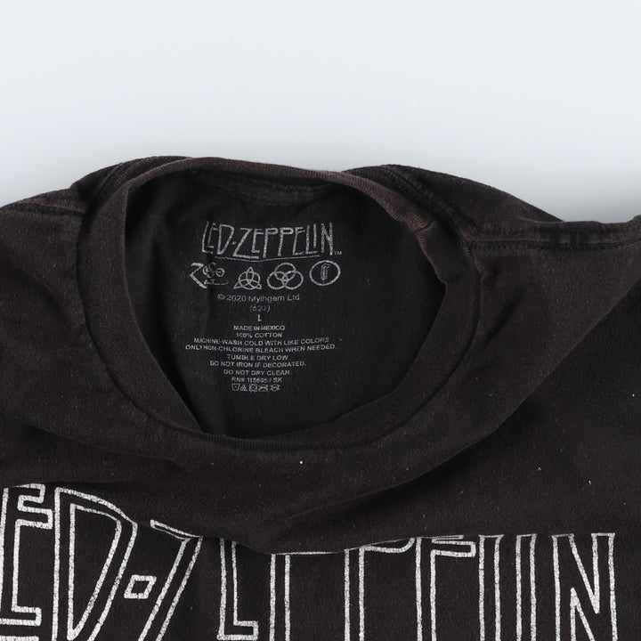 LED ZEPPELIN Led Zeppelin Band T-shirt Band T Men's L size cotton black type Vintage Second Hand