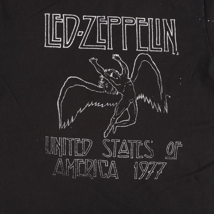 LED ZEPPELIN Led Zeppelin Band T-shirt Band T Men's L size cotton black type Vintage Second Hand
