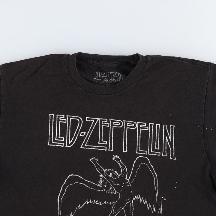 LED ZEPPELIN Led Zeppelin Band T-shirt Band T Men's L size cotton black type Vintage Second Hand